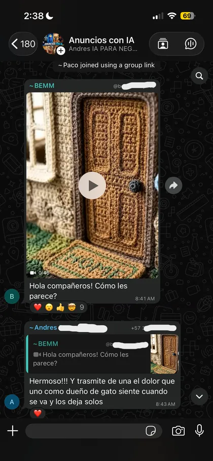 Testimonio de alumno en el grupo de WhatsApp 12