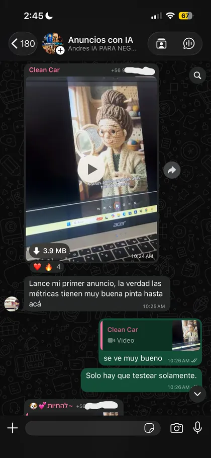 Testimonio de alumno en el grupo de WhatsApp 16