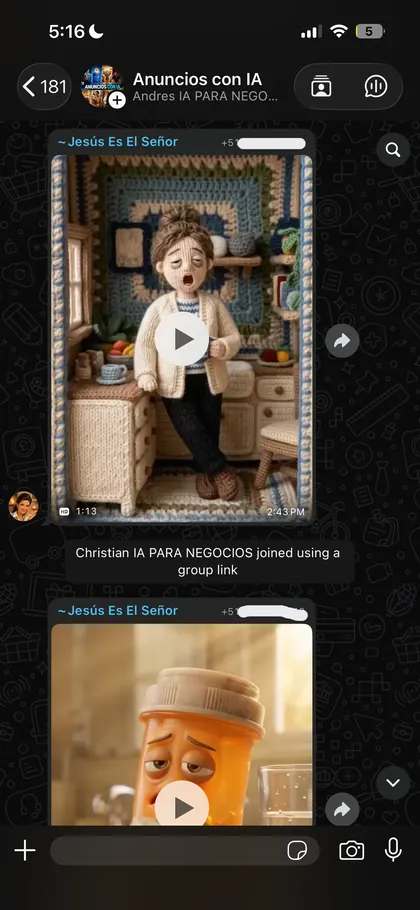Testimonio de alumno en el grupo de WhatsApp 17